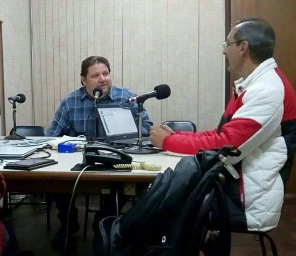 Lehmann divulgando a Conferência na rádio Difusora / Foto: Arquivo Pessoal