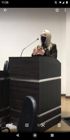 Giselma Pereira na tribuna da Câmara de Candiota / Foto: Reprodução