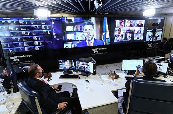 O relator da medida provisória, Marcos Rogério (na tela), durante a sessão remota desta quinta-feira / Edilson Rodrigues/Agência Senado